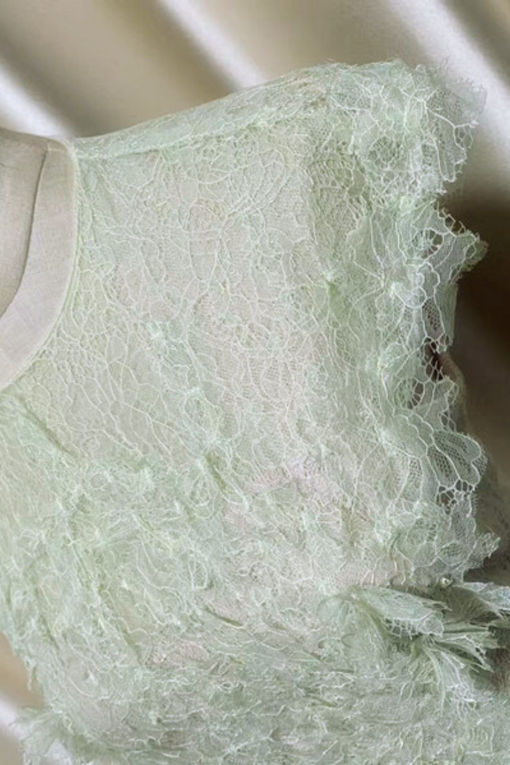 yedda green Lace Flower embellished maxi Dress