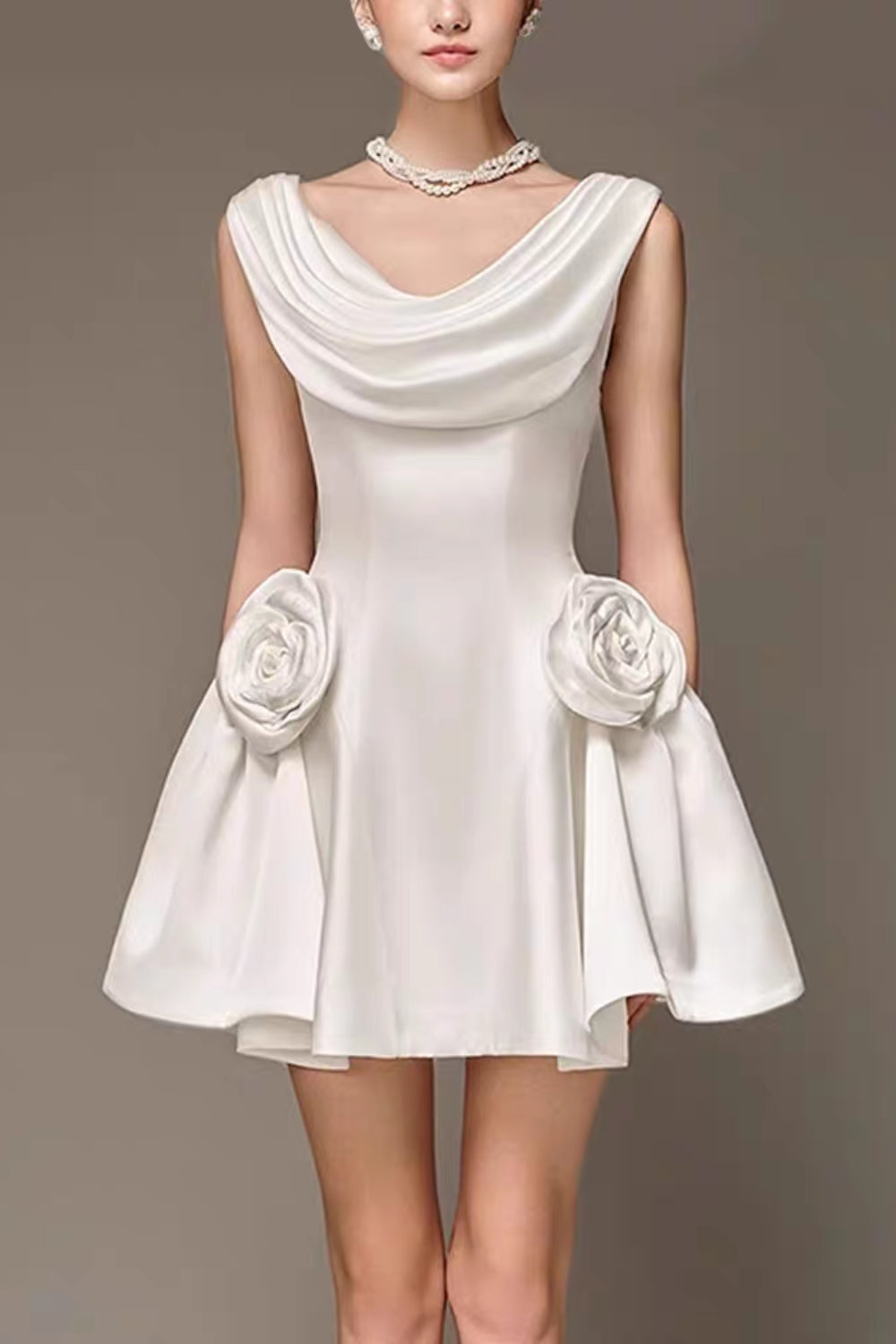 Shop  beautiful dress - Perfect for special occasions | 3d flower Pleated Sleeveless Mini Dress