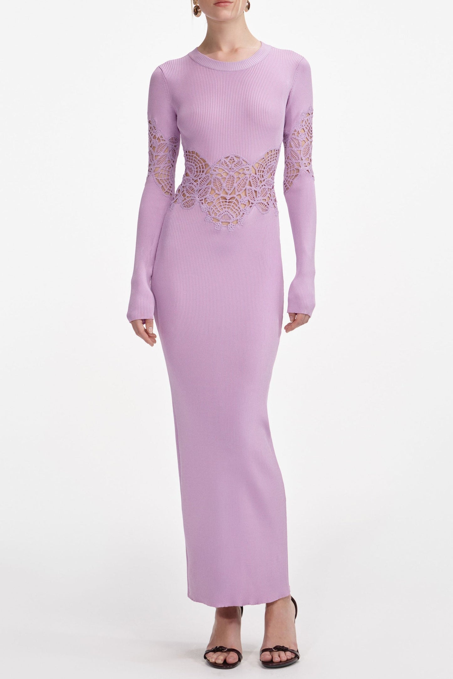 Stylish pink dress | Melinda Pink Viscose Knit Cut Out Maxi Dress - Ideal for special occasions