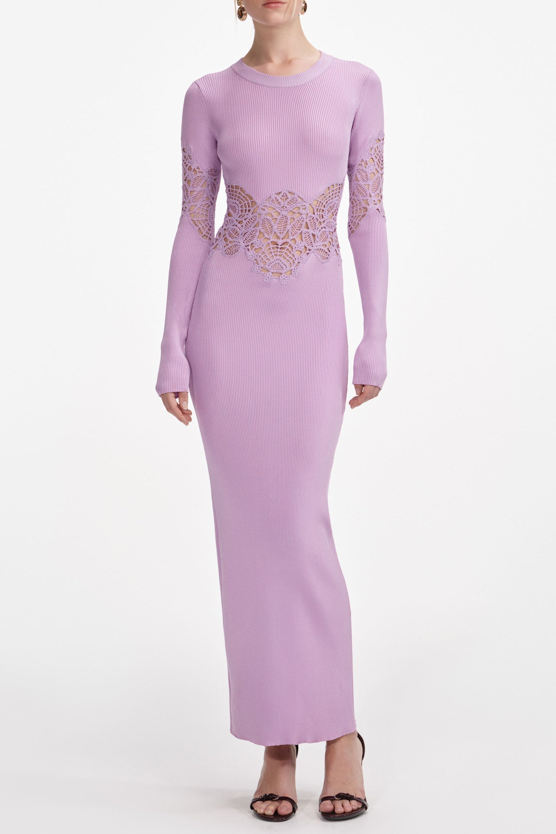 Melinda Pink Viscose Knit Cut Out Maxi Dress