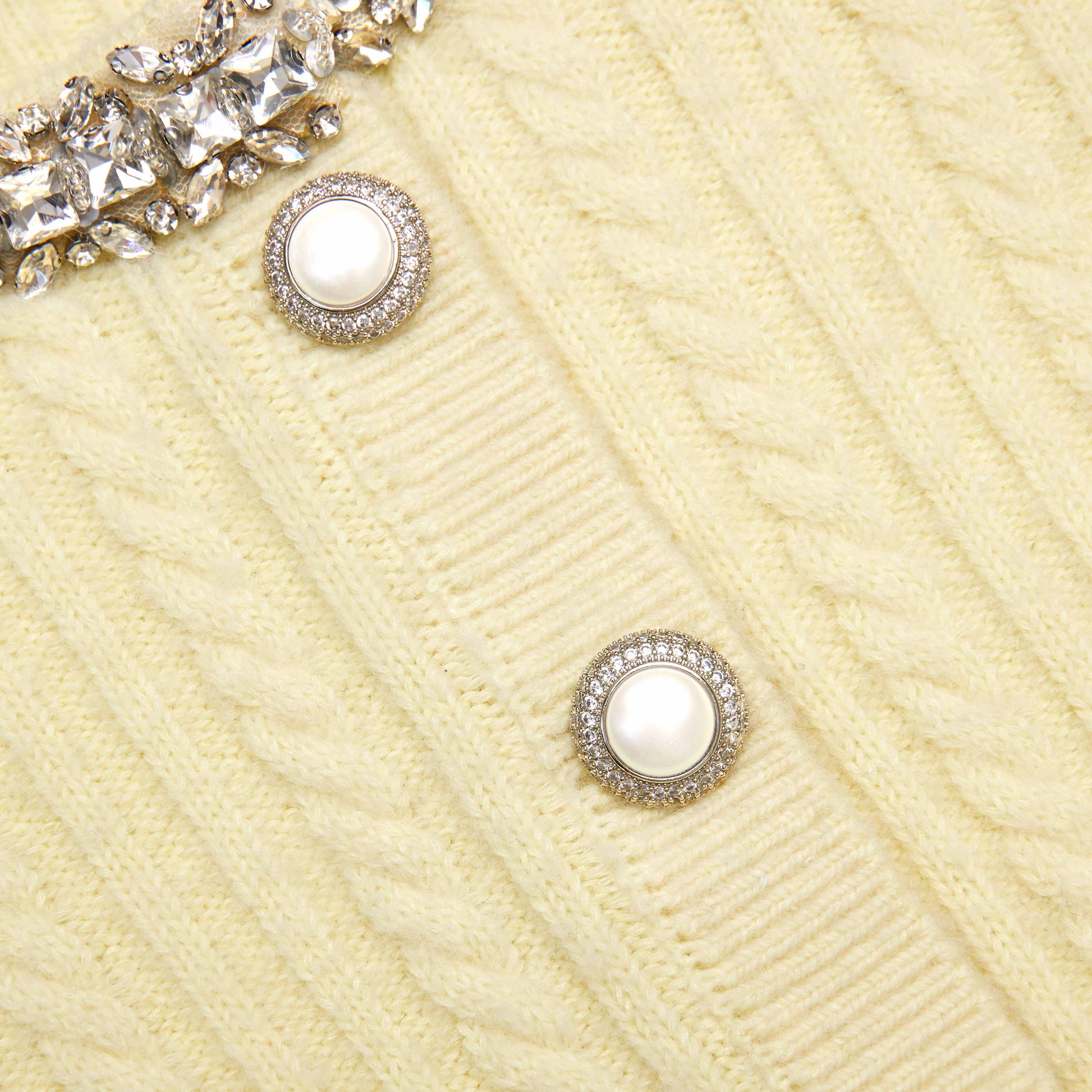 virginia Yellow rhinestones embellished Alpaca Cardigan