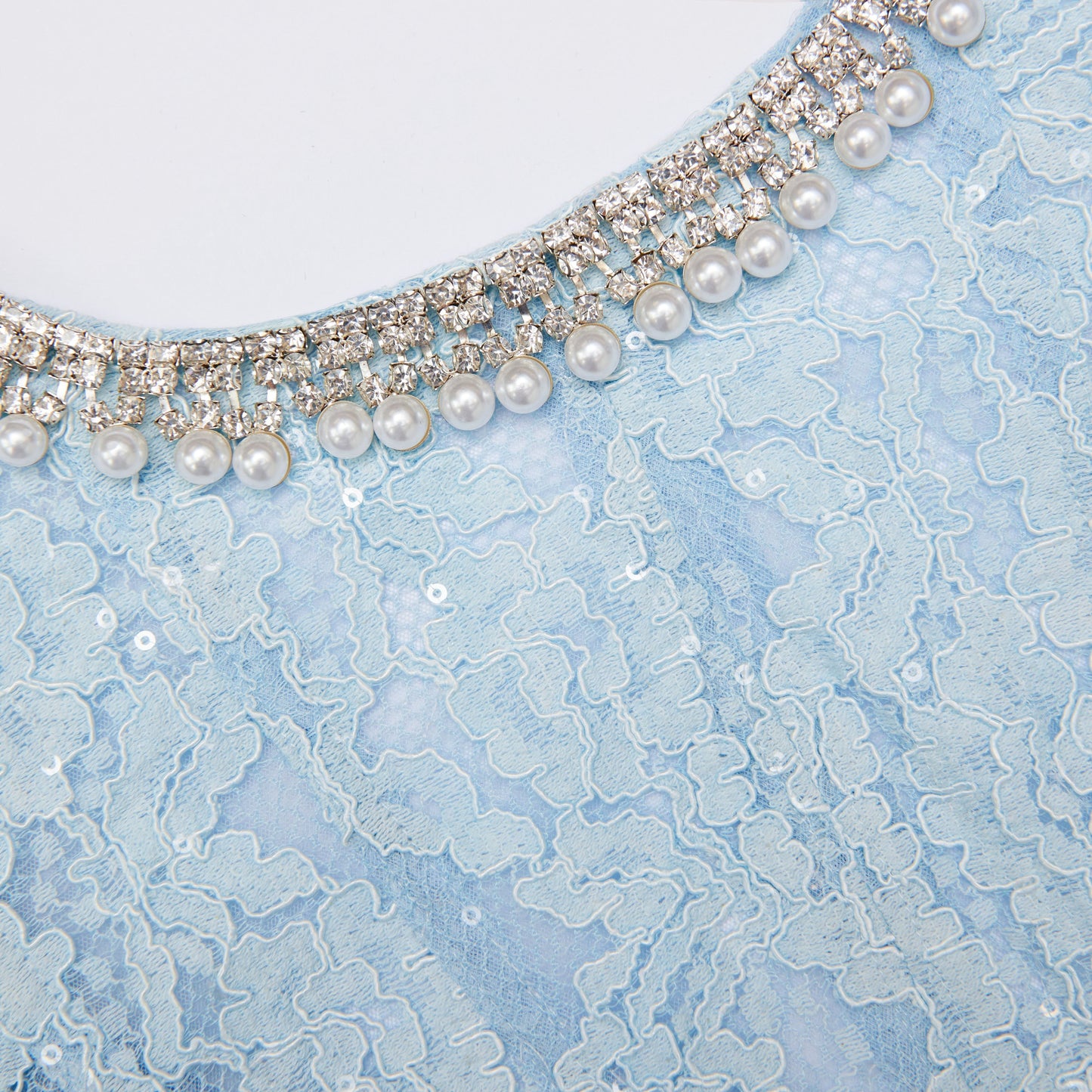 Shop  blue dress - Perfect for special occasions | valerie Blue Lace Embellished Midi Dress