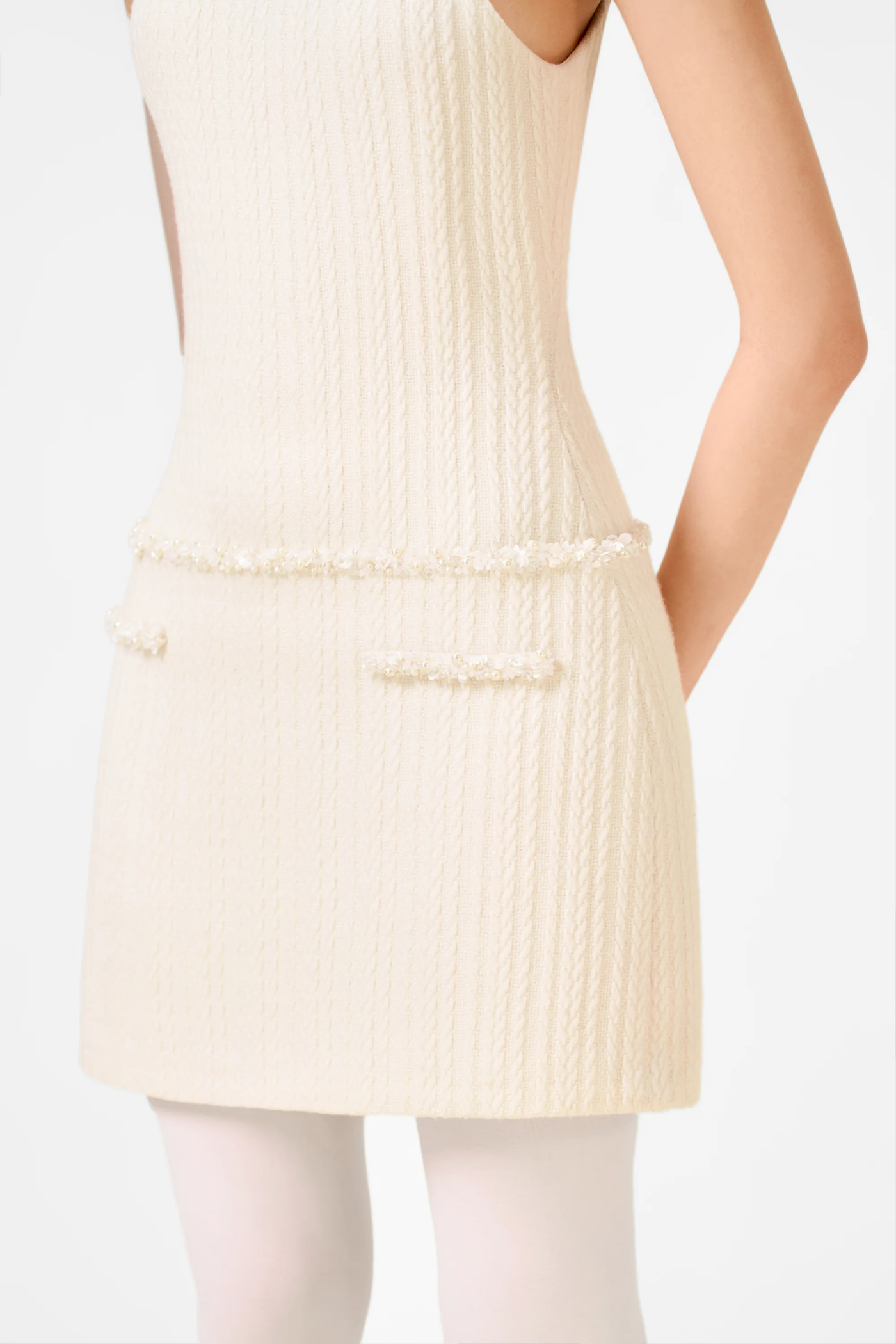 charlotte Sleeveless Beaded Embellished  Knit Mini Dress - Stylish beautiful dress for special occasions | Buy Online