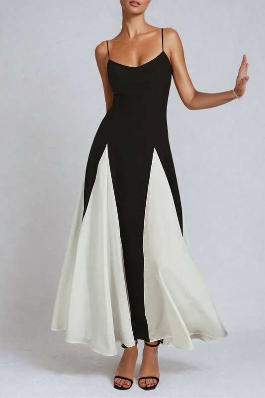 Ellalabel Adiel Deconstruct Ruch Spaghetti Maxi Dress - Crafted from High-quality Fabrication- Ideal for Wedding Guest and Formal Galas.