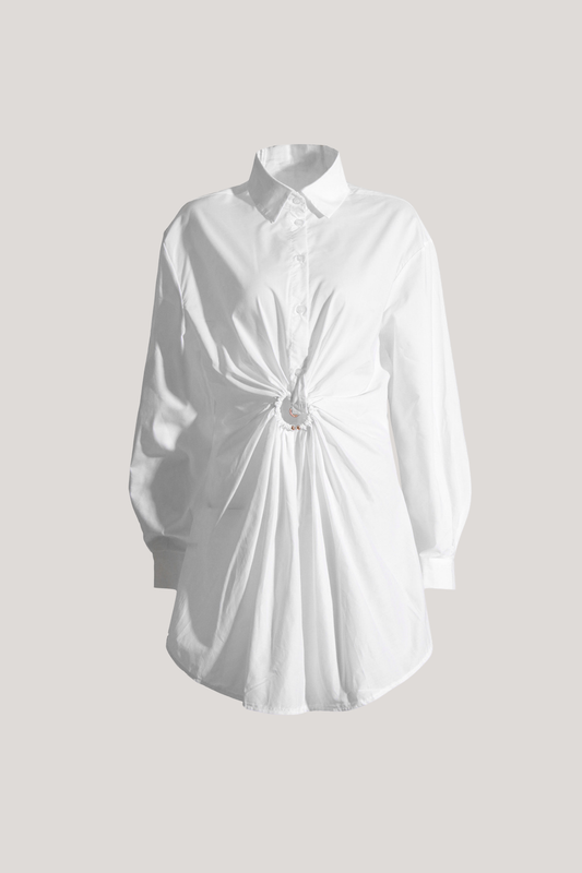 Ellalabel Ahanu Ruch Cutout Shirt - Crafted from High-quality Fabrication - Designed for Elegant Occasions.