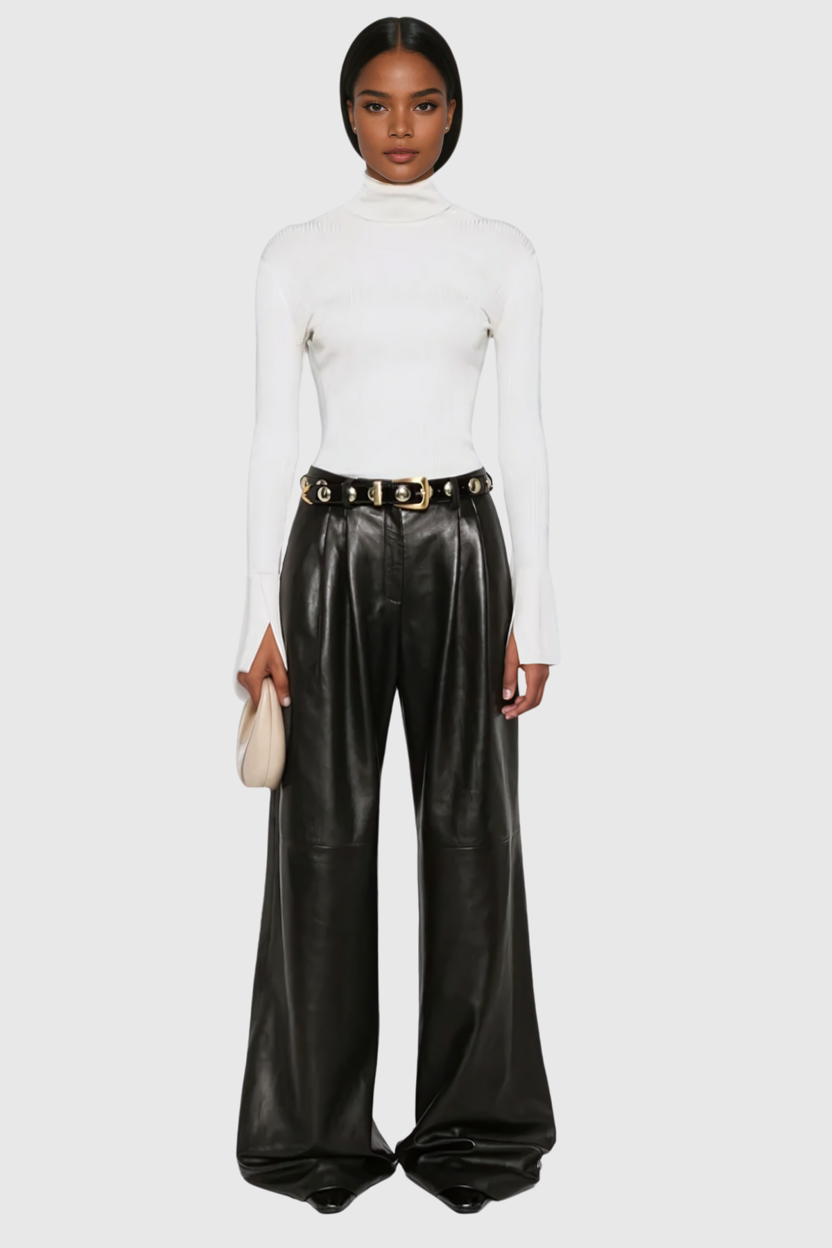 Aiattaua Leather Wide Pants