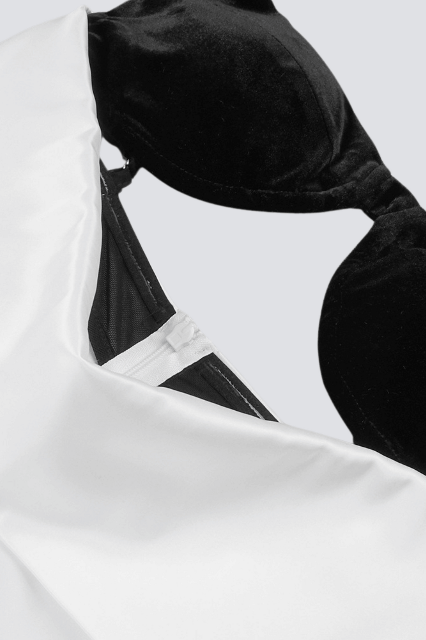 Shop  red dress - Perfect for special occasions | ALFREDO SATIN CUTOUT VELVET MAXI DRESS - WHITE