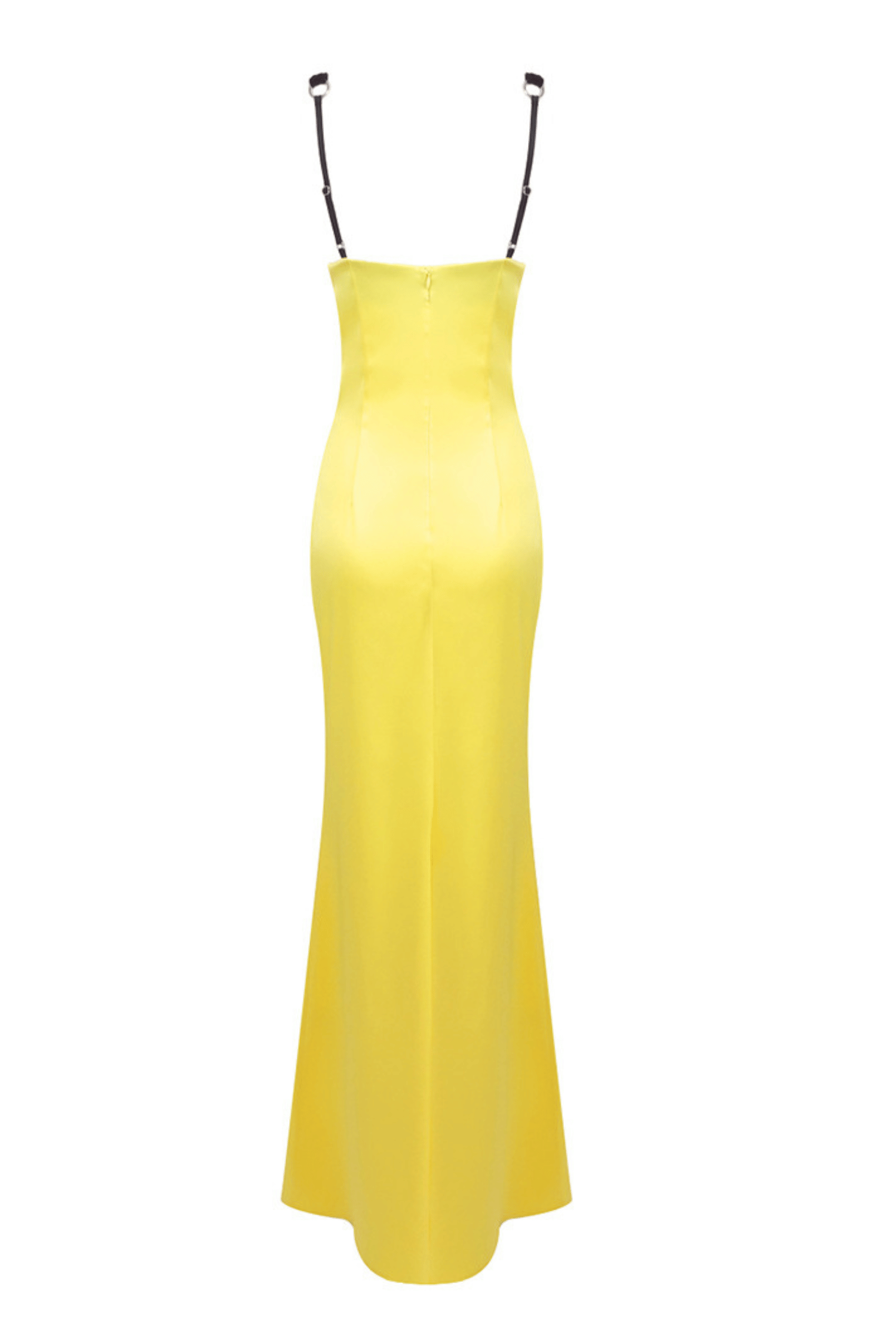 ALFREDO SATIN CUTOUT VELVET MAXI DRESS - YELLOW