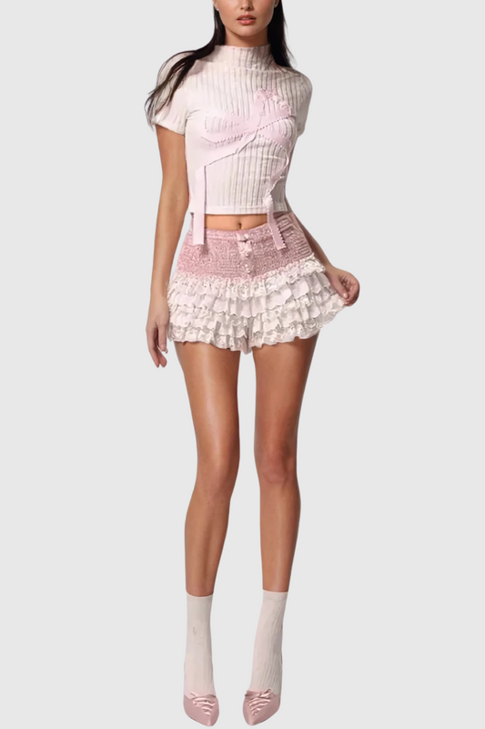 Ellalabel Aliyya Bow Knit Skirt Set - Crafted from Soft-touch Fine Knit - Designed for Elegant Occasions.