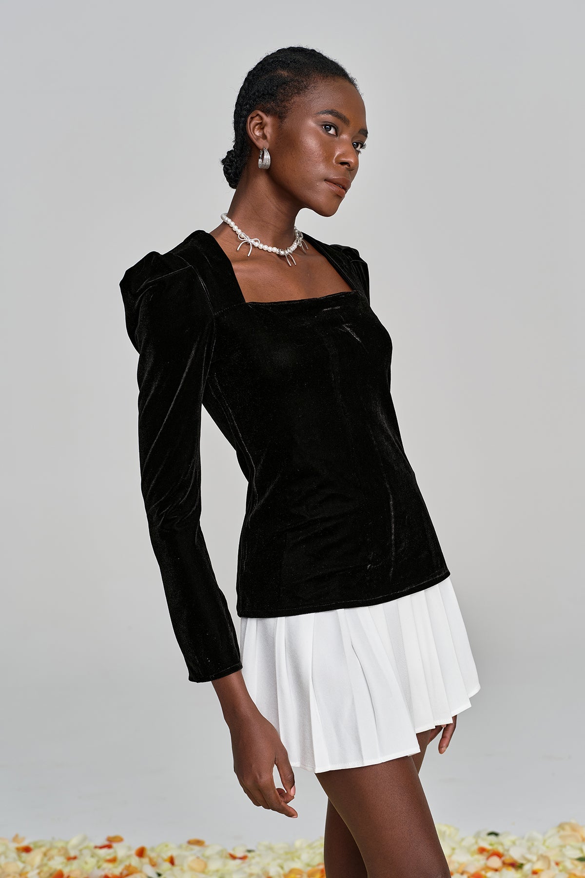 Stylish beautiful dress | Alvarado Pearl Split Ruffle Skirt Set - Ideal for special occasions