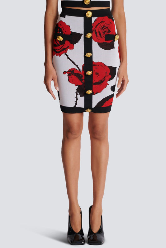 Ellalabel Amiya Rose Jacquard Skirt - Crafted from High-quality Fabrication - Designed for Elegant Occasions.