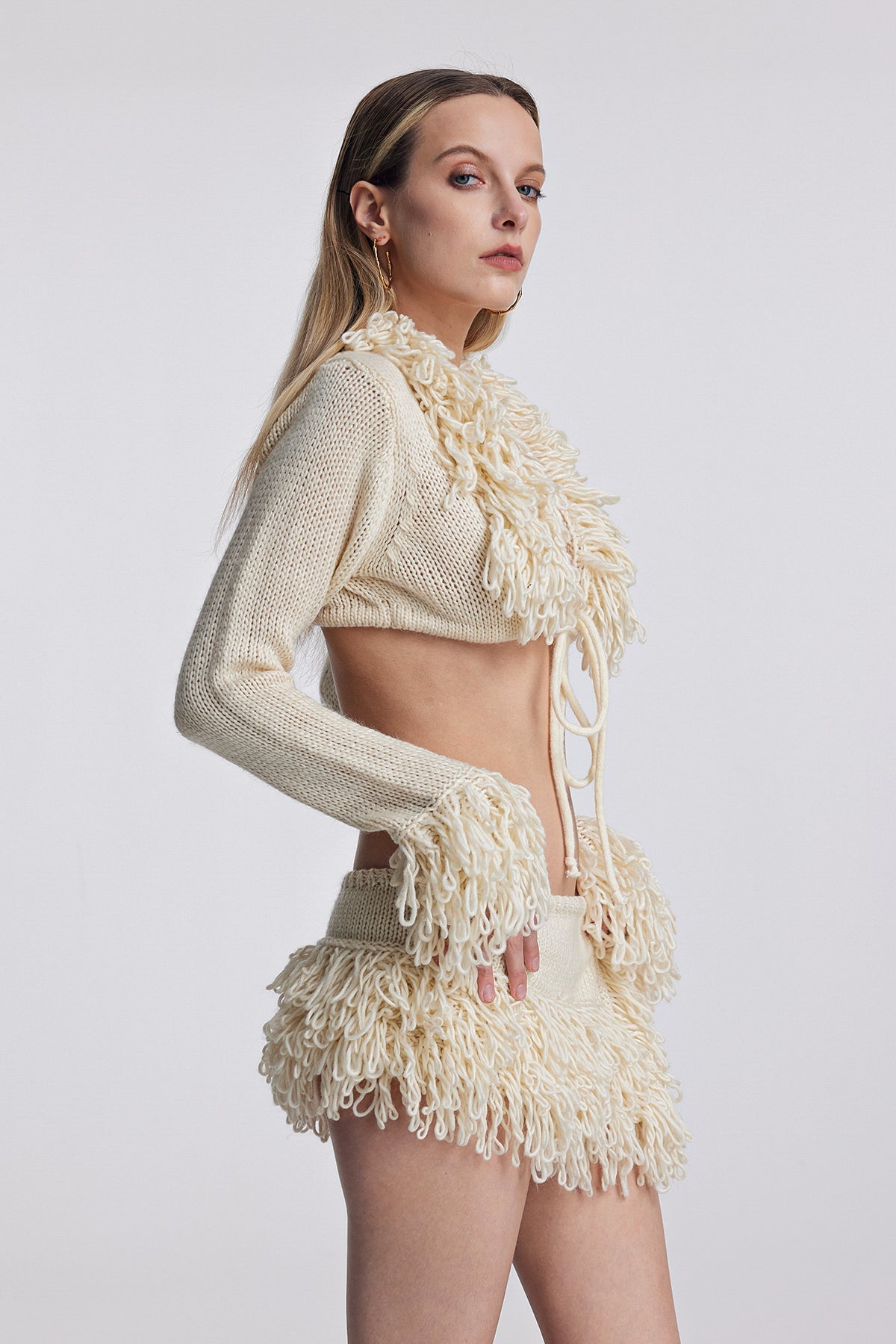 Shop  beautiful dress - Perfect for special occasions | Amphitrite Fringe Lace Up Knit Skirt Set