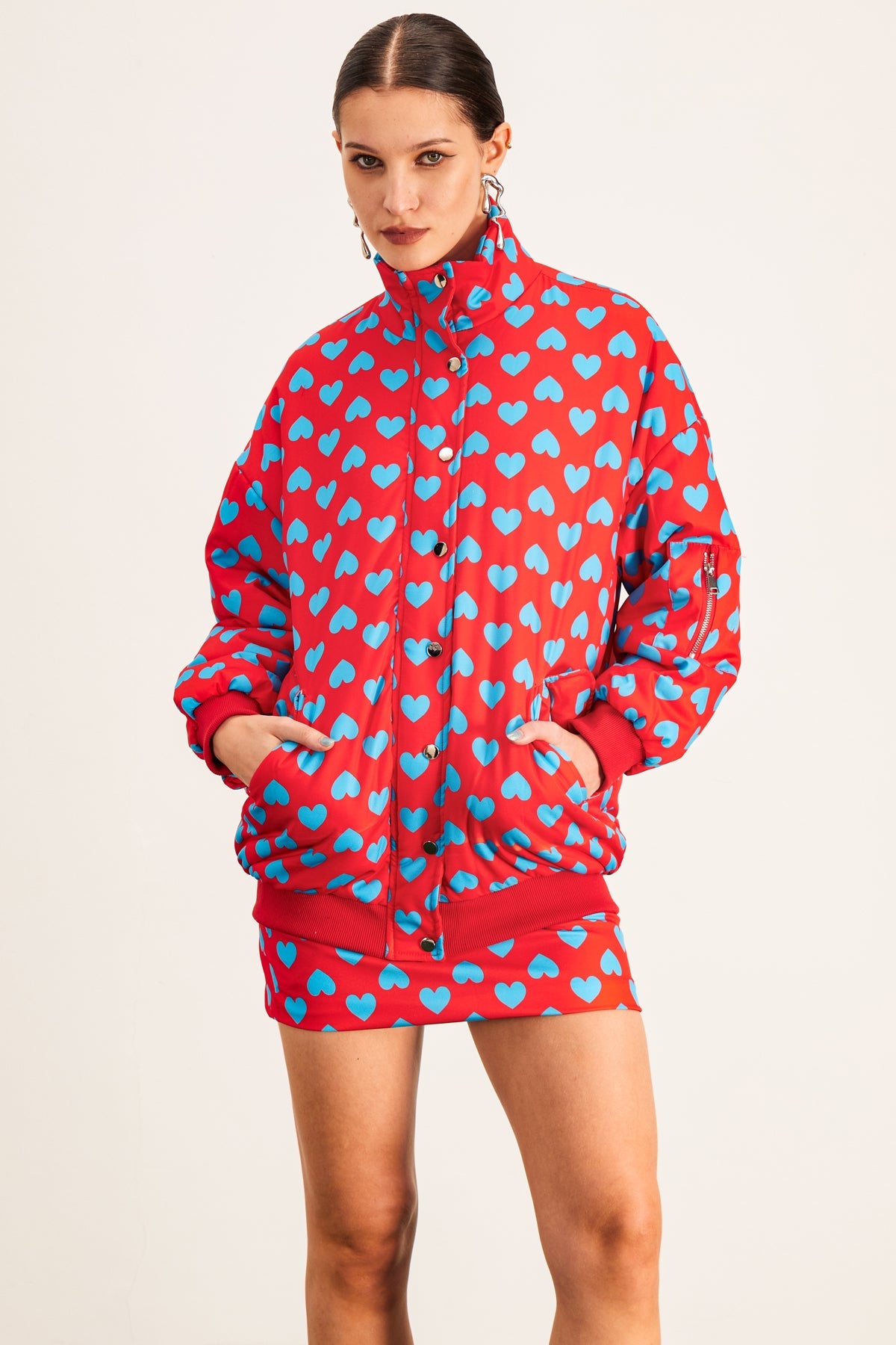 Shop  beautiful dress - Perfect for special occasions | Anamika Love Dot Stand Collar Skirt Set