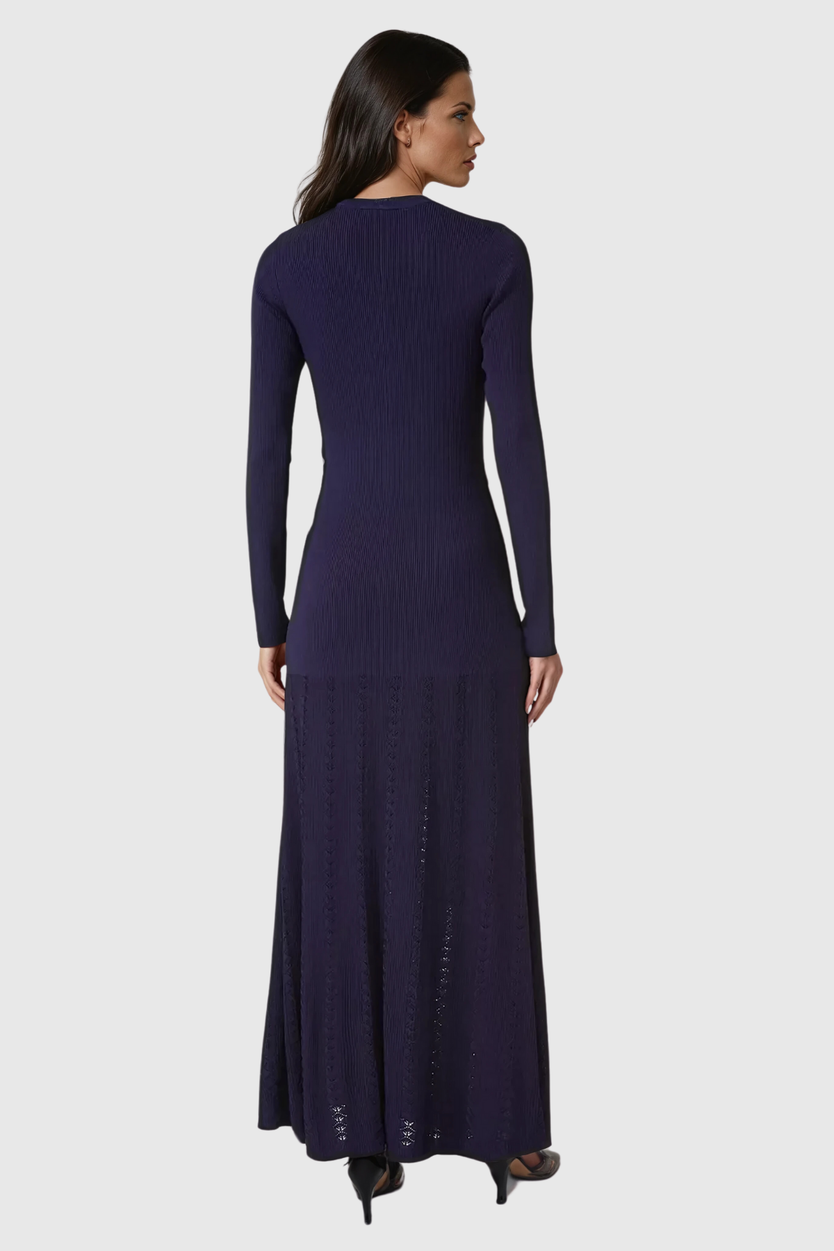 Anasazi Button Ruffle Knit Maxi Dress