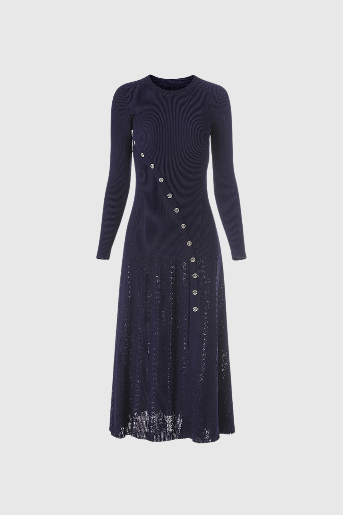 Anasazi Button Ruffle Knit Maxi Dress