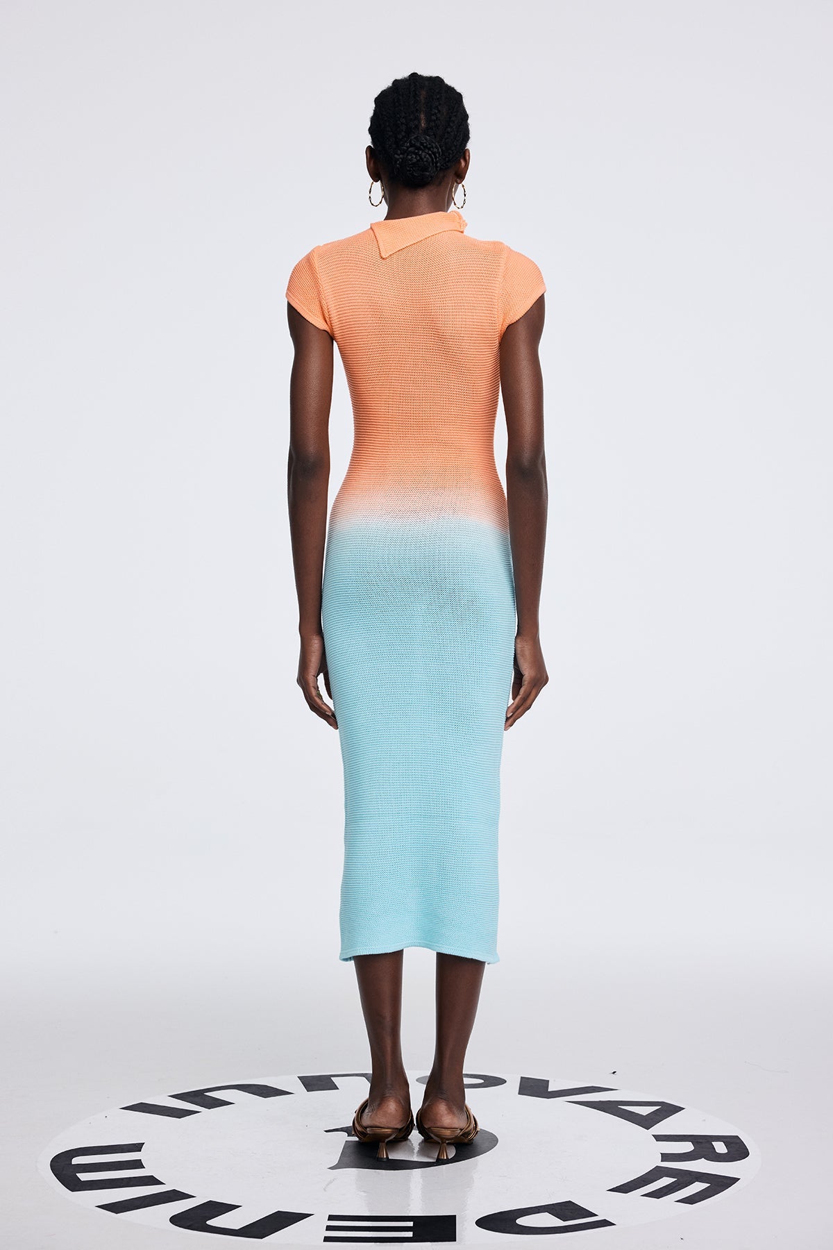 Anavia Cutout Asymmetric Ombre Maxi Dress