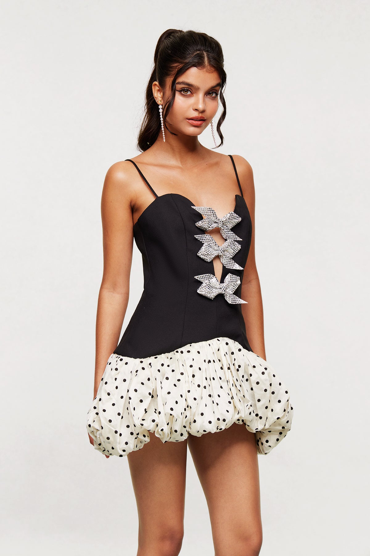 Shop  beautiful dress - Perfect for special occasions | Anelia Bow Dot Spaghetti Mini Dress