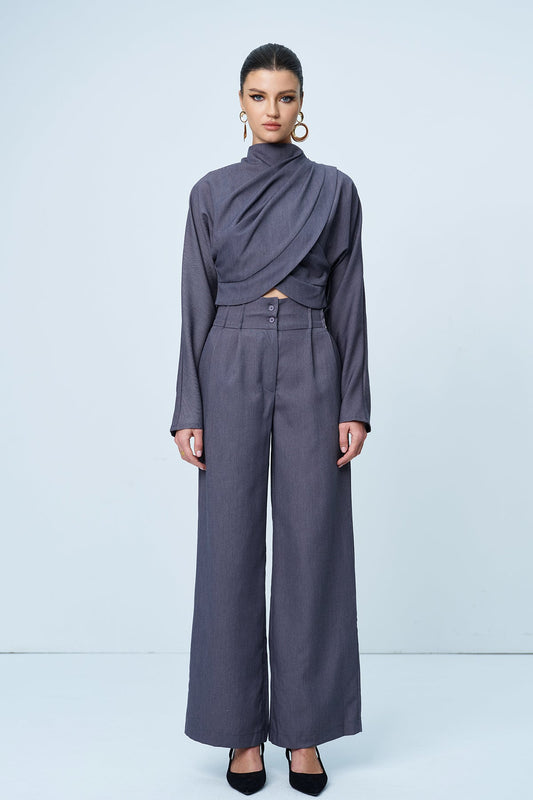 Ellalabel Aniceto Cross Pants Set - Crafted from High-quality Fabrication - Designed for Elegant Occasions.