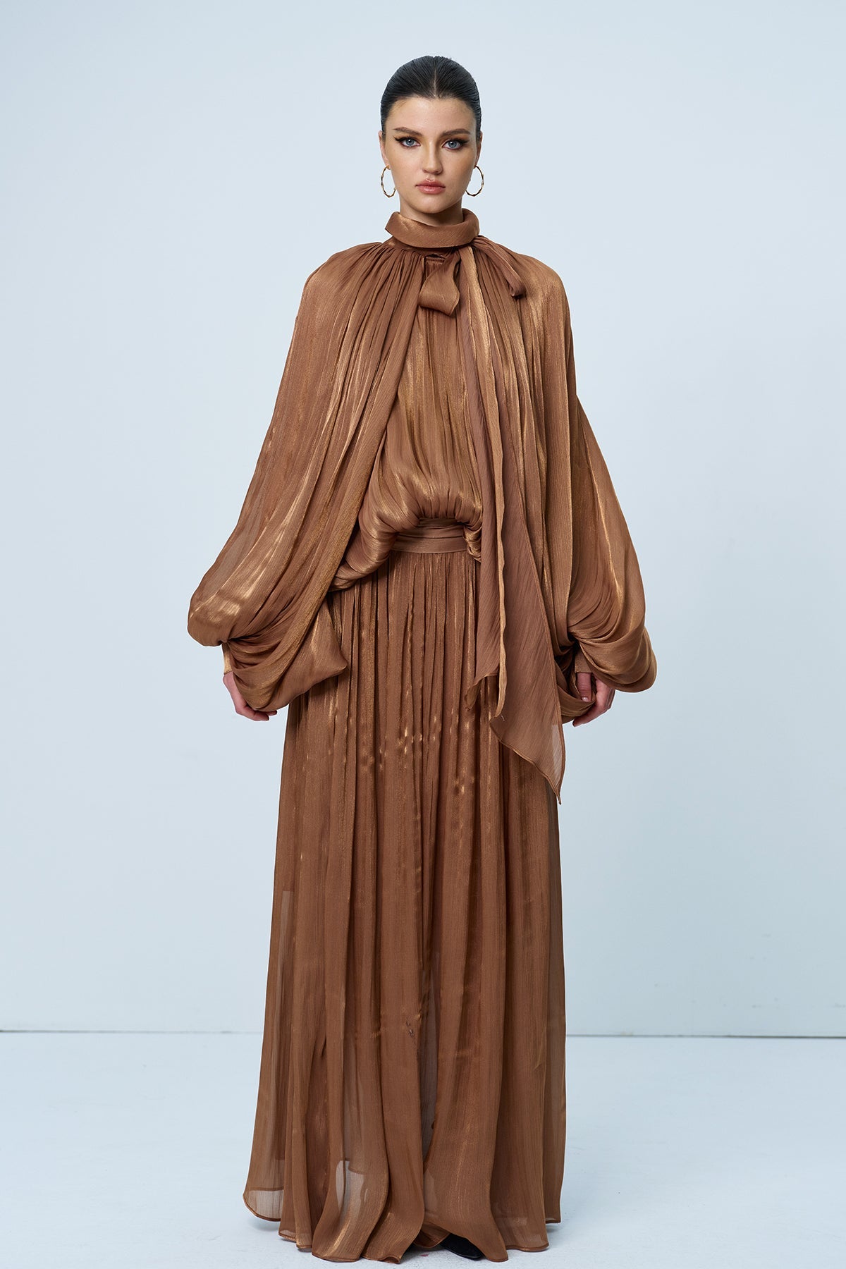 Shop  beautiful dress - Perfect for special occasions | Anima Ruch Lace Up Balloon Sleeve Maxi Dress