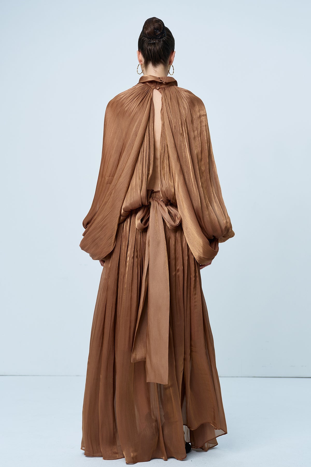 Shop  beautiful dress - Perfect for special occasions | Anima Ruch Lace Up Balloon Sleeve Maxi Dress