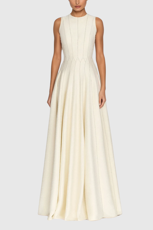 Ellalabel Annelise Sleeveless Ruffle Maxi Dress - Crafted from High-quality Fabrication- Ideal for Wedding Guest and Formal Galas.