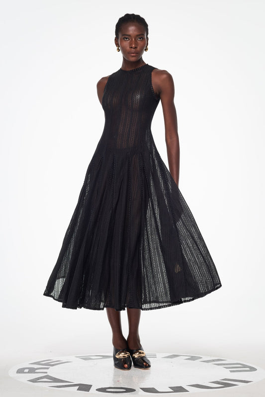 Ellalabel Annelise Sleeveless Cutout Ruffle Maxi Dress In Black - Crafted from High-quality Fabrication- Ideal for Wedding Guest and Formal Galas.