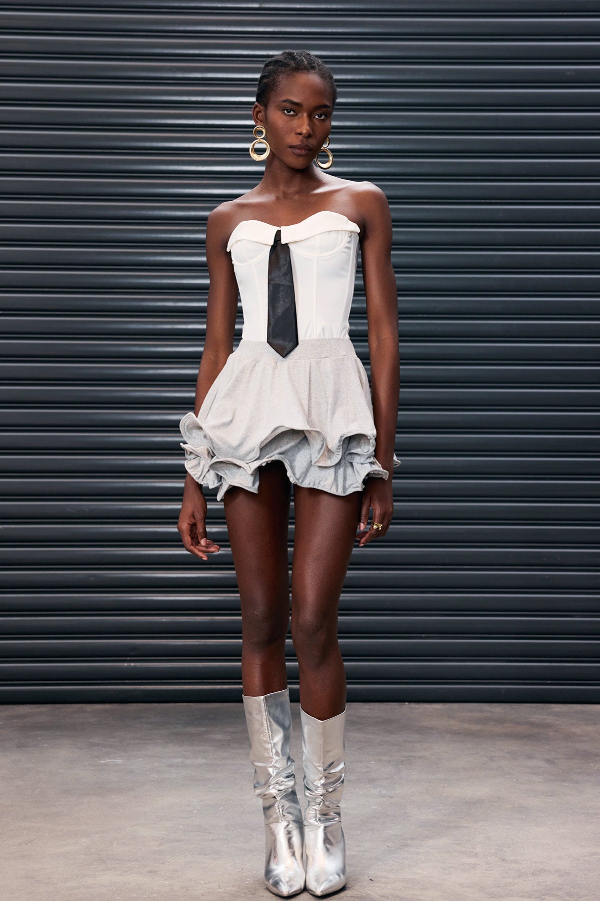 Anwar Asymmetric Ruffle High Rise Skirt