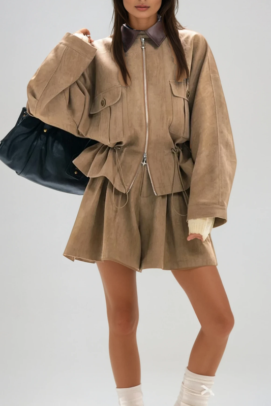 Ellalabel Aravinda Drawstring Ruch Ruffle Pants Set - Crafted from High-quality Fabrication - Designed for Elegant Occasions.