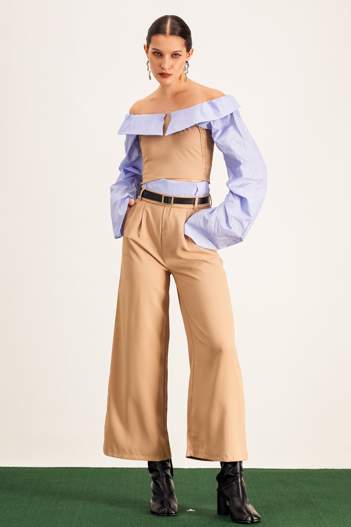 Ardice Off Shoulder Buckle Pants Set - Stylish beautiful dress for special occasions | Buy Online