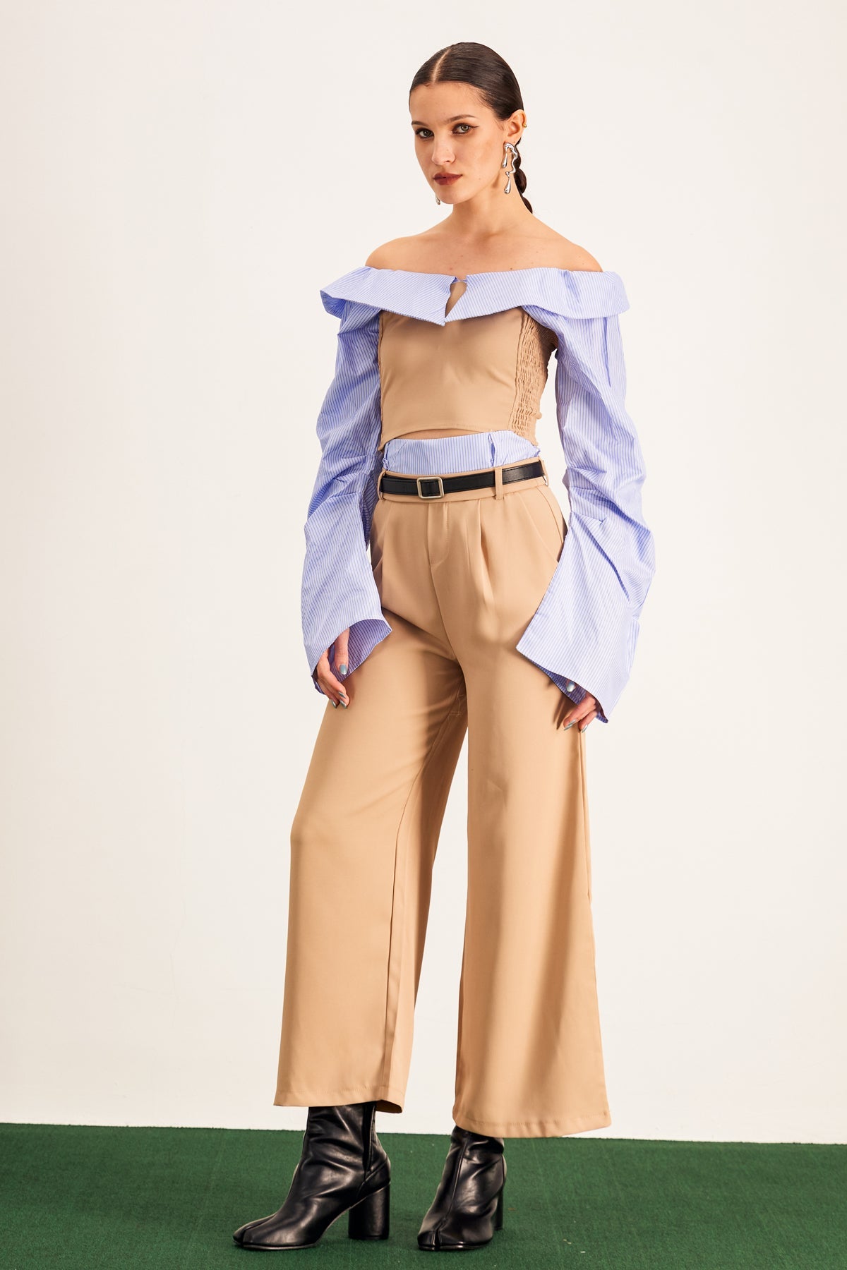 Ardice Off Shoulder Buckle Pants Set - Stylish beautiful dress for special occasions | Buy Online