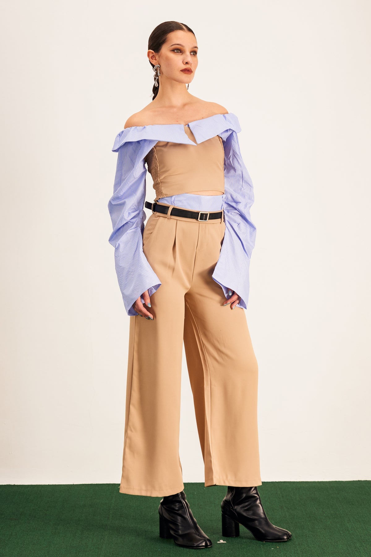 Ardice Off Shoulder Buckle Pants Set - Stylish beautiful dress for special occasions | Buy Online