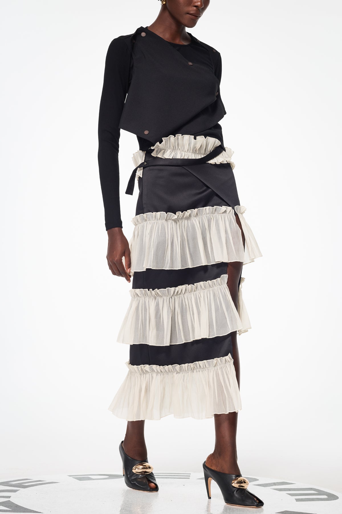 Argus Deconstruct Ruch Mesh Split Skirt