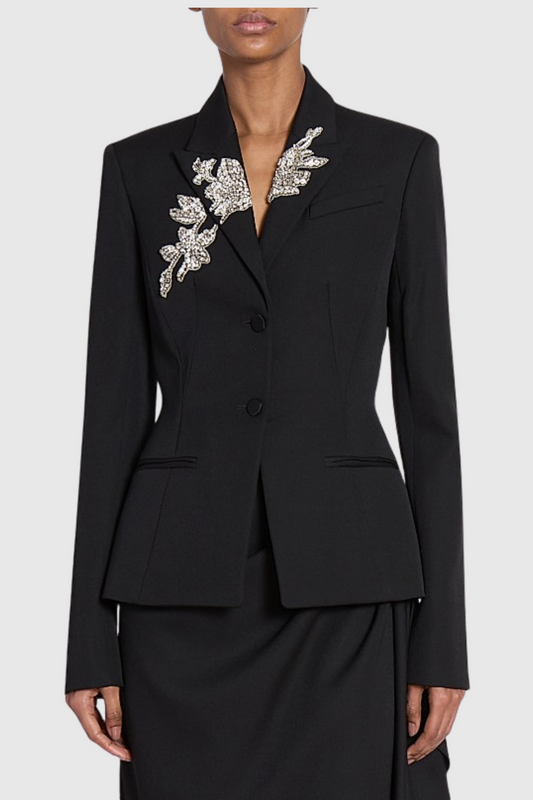 Ellalabel Arnell Crystal Embellished Blazer - Crafted from High-quality Fabrication - Designed for Elegant Occasions.