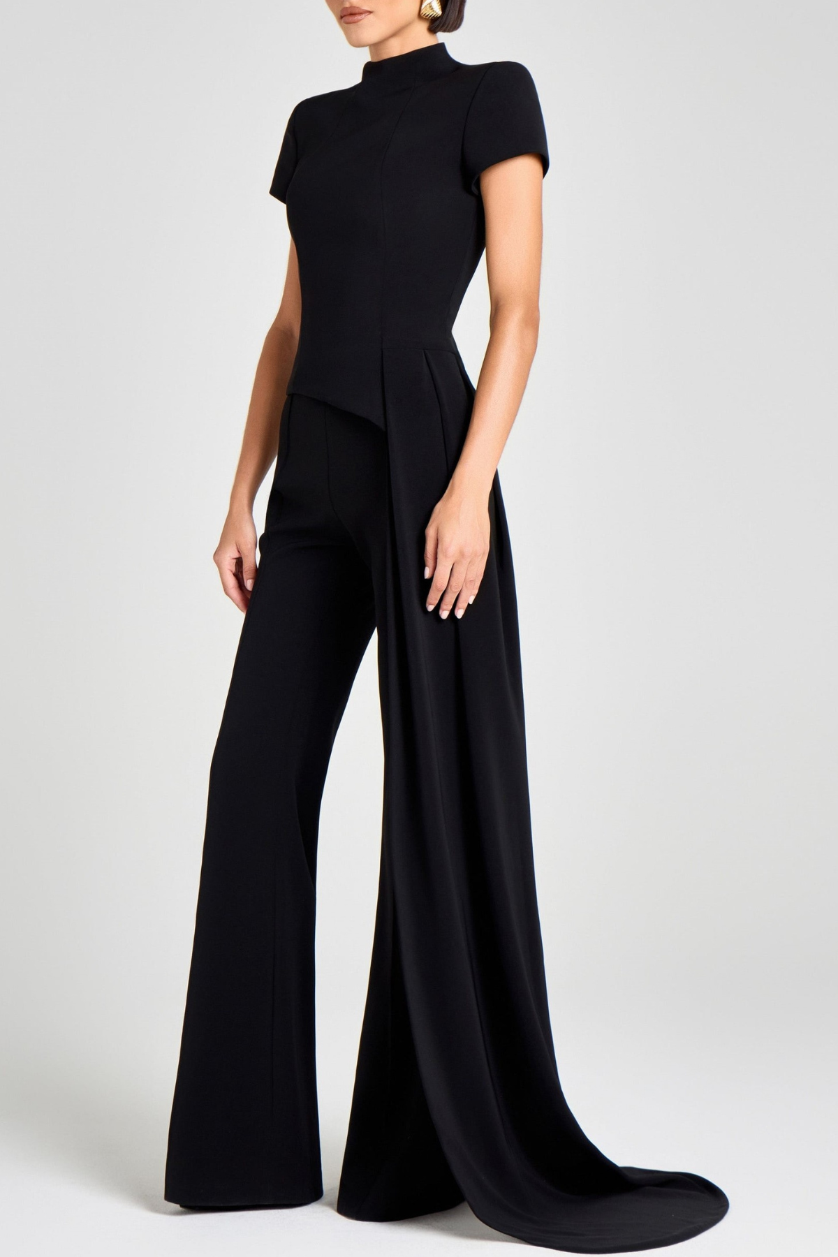 mirabelle Sculpted High Neck Pants Set - Black