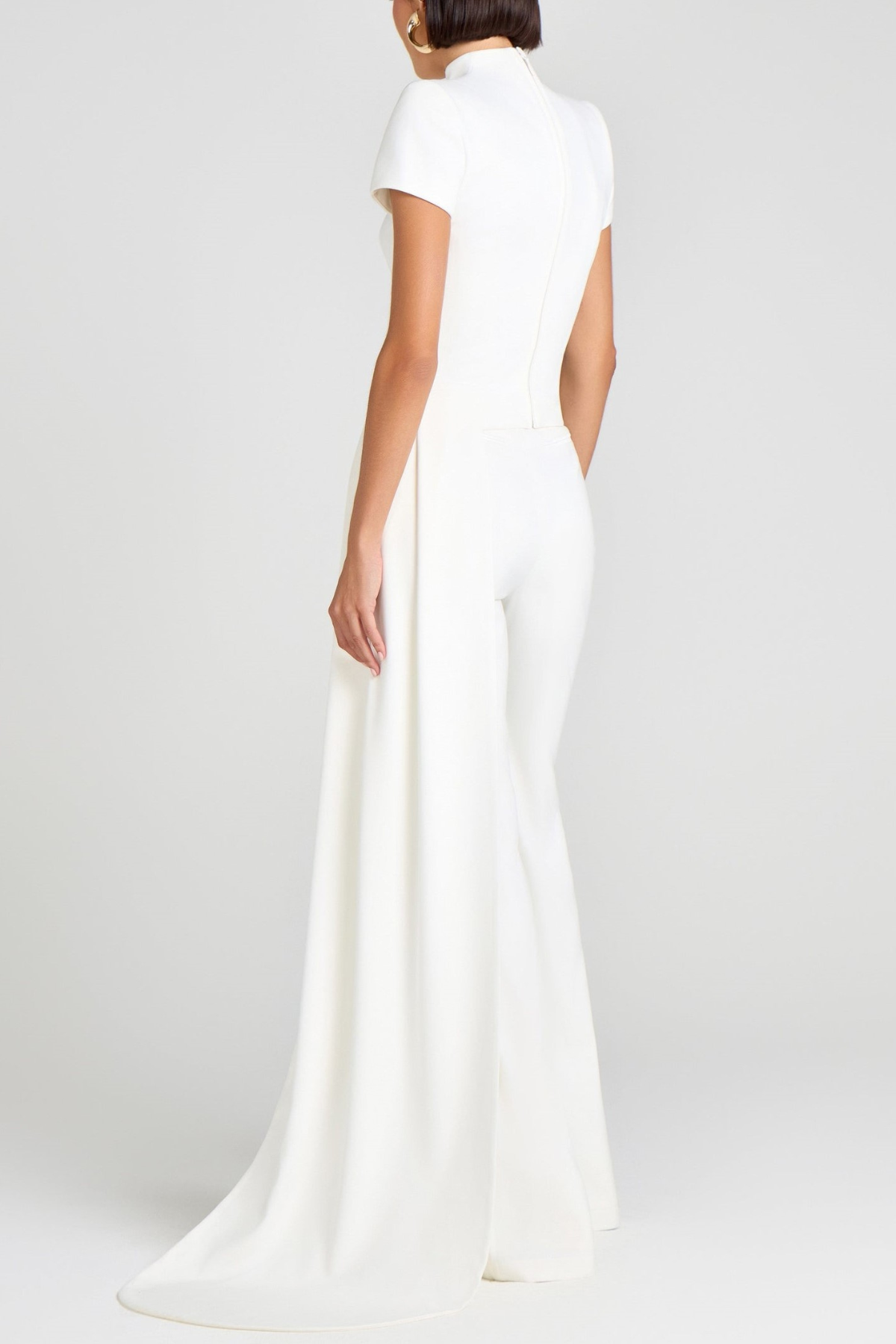 odelette Sculpted High Neck Pants Set - White