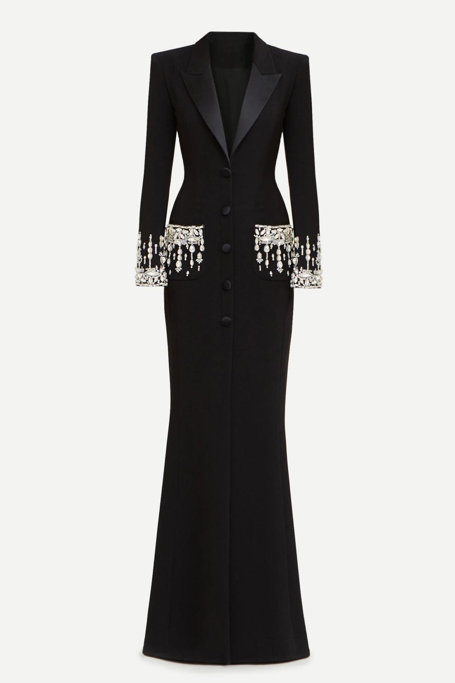 Aurora Crystal Embellished Blazer Maxi Dress - Stylish beautiful dress for special occasions | Buy Online