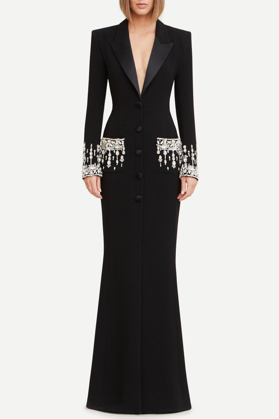 Stylish beautiful dress | Aurora Crystal Embellished Blazer Maxi Dress - Ideal for special occasions