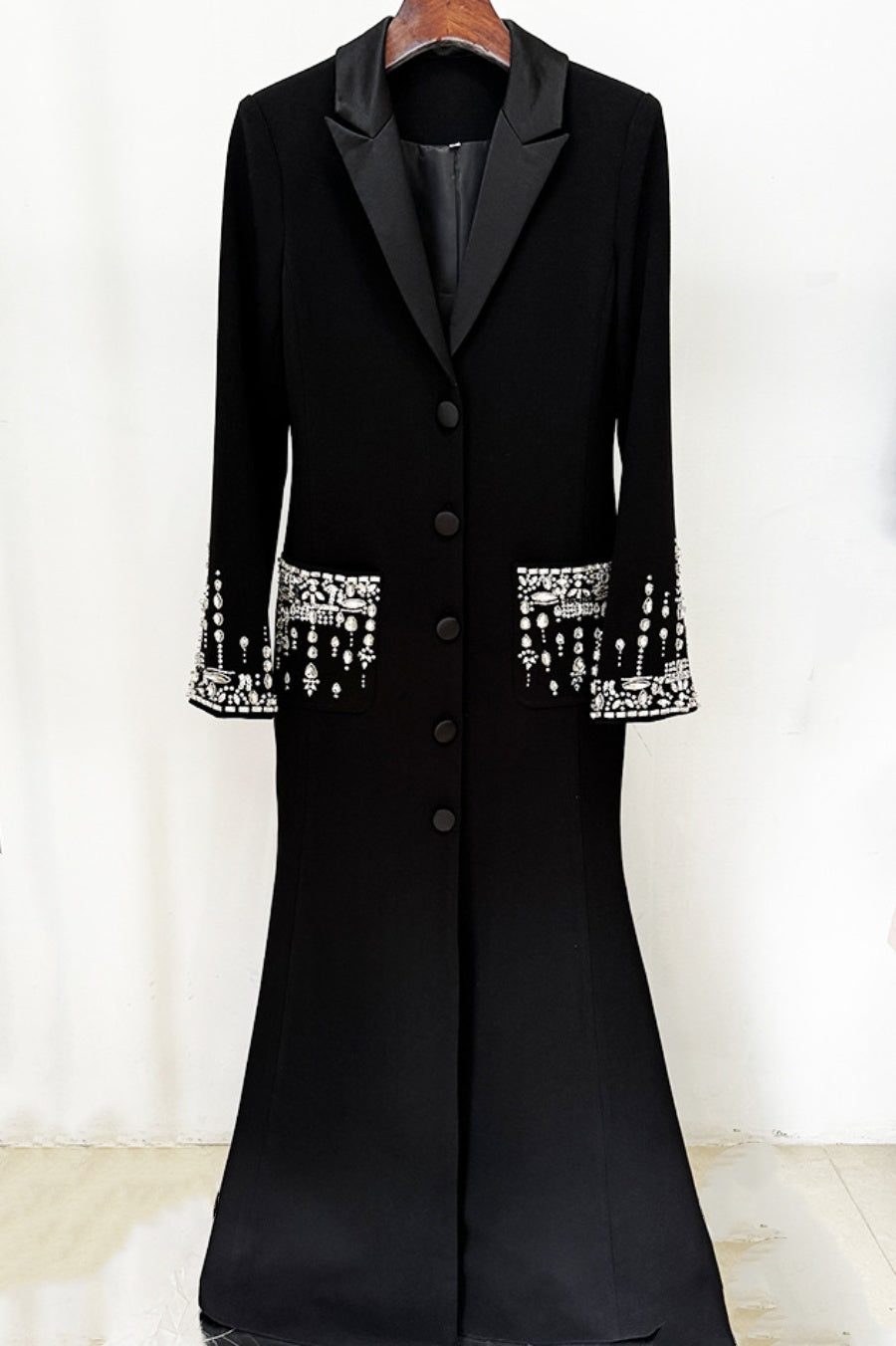 Aurora Crystal Embellished Blazer Maxi Dress - Stylish beautiful dress for special occasions | Buy Online