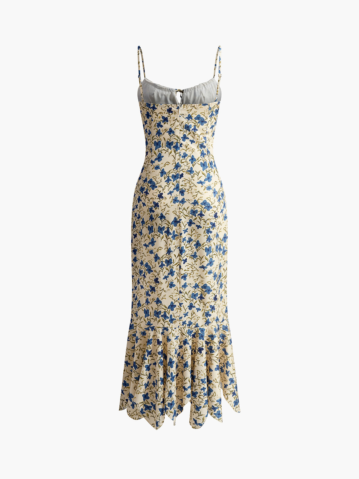 olivia blue Floral Print Knotted Irregular Hem maxi Dress