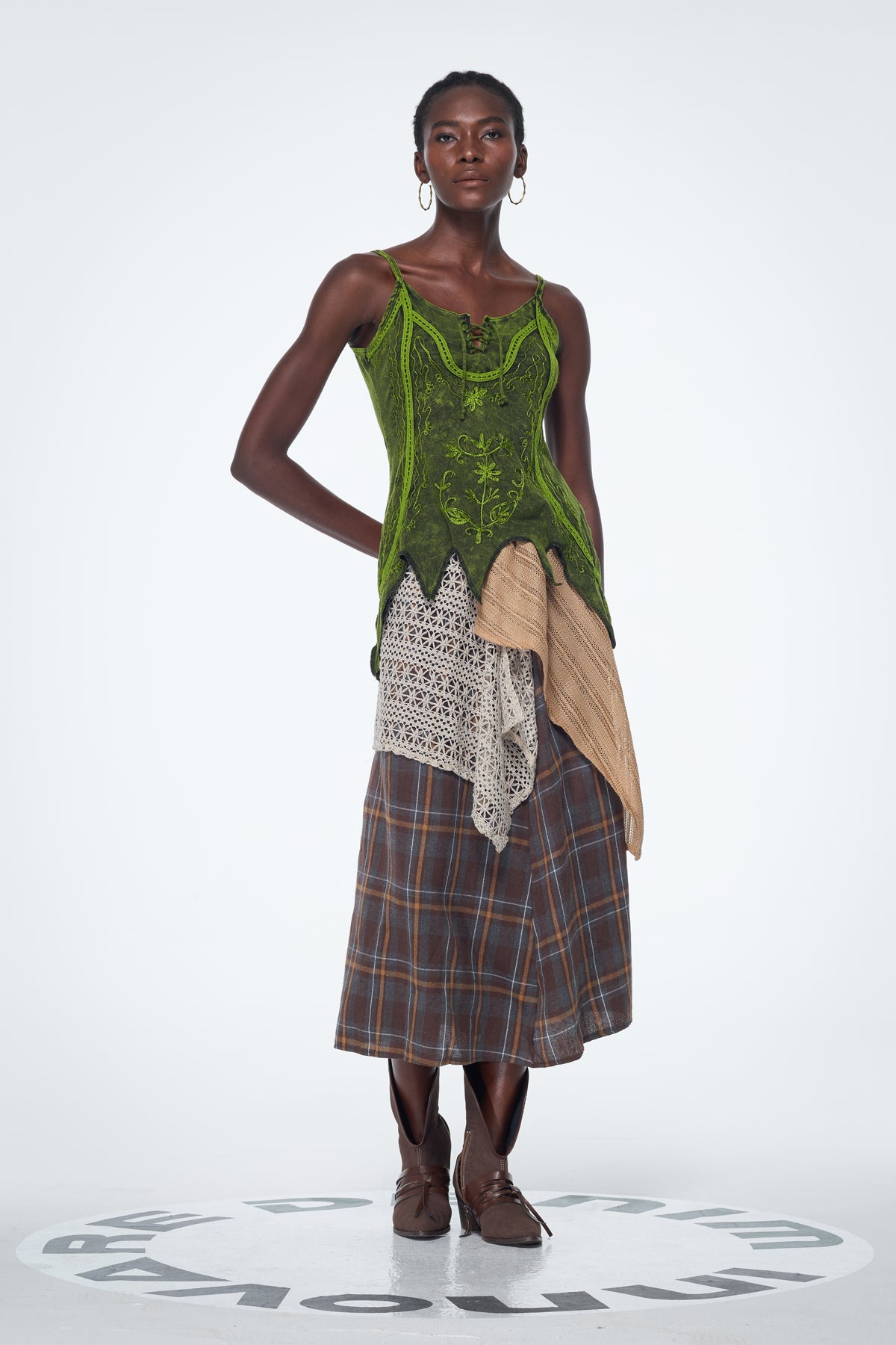 Stylish red dress | Baihu Tie Dye Embroidered Top - Ideal for special occasions