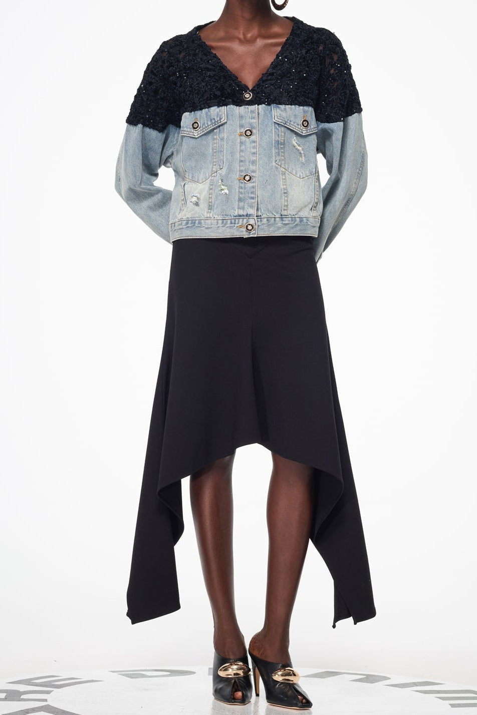 mirabelle Embroidered Sequin Denim Jacket
