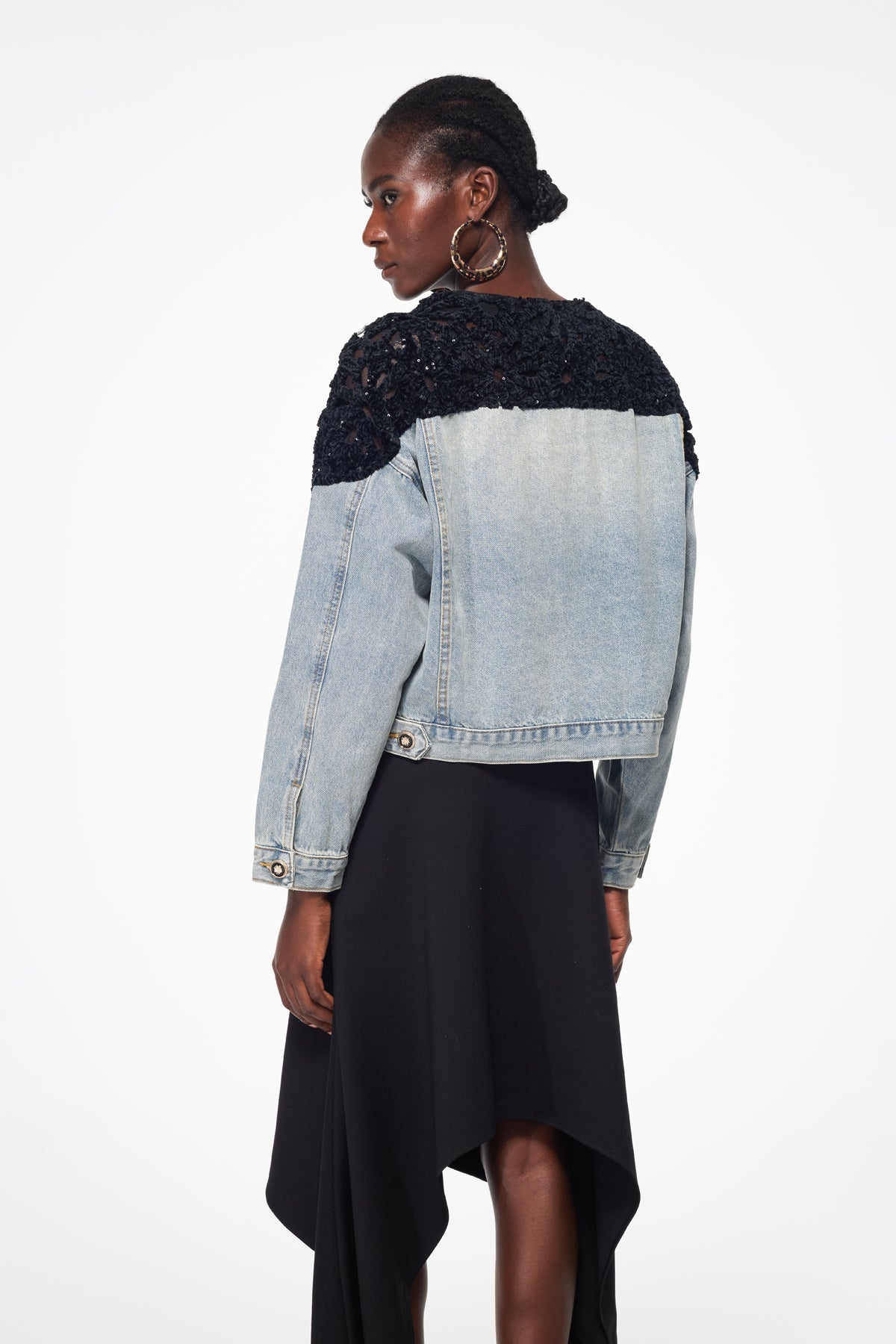 mirabelle Embroidered Sequin Denim Jacket