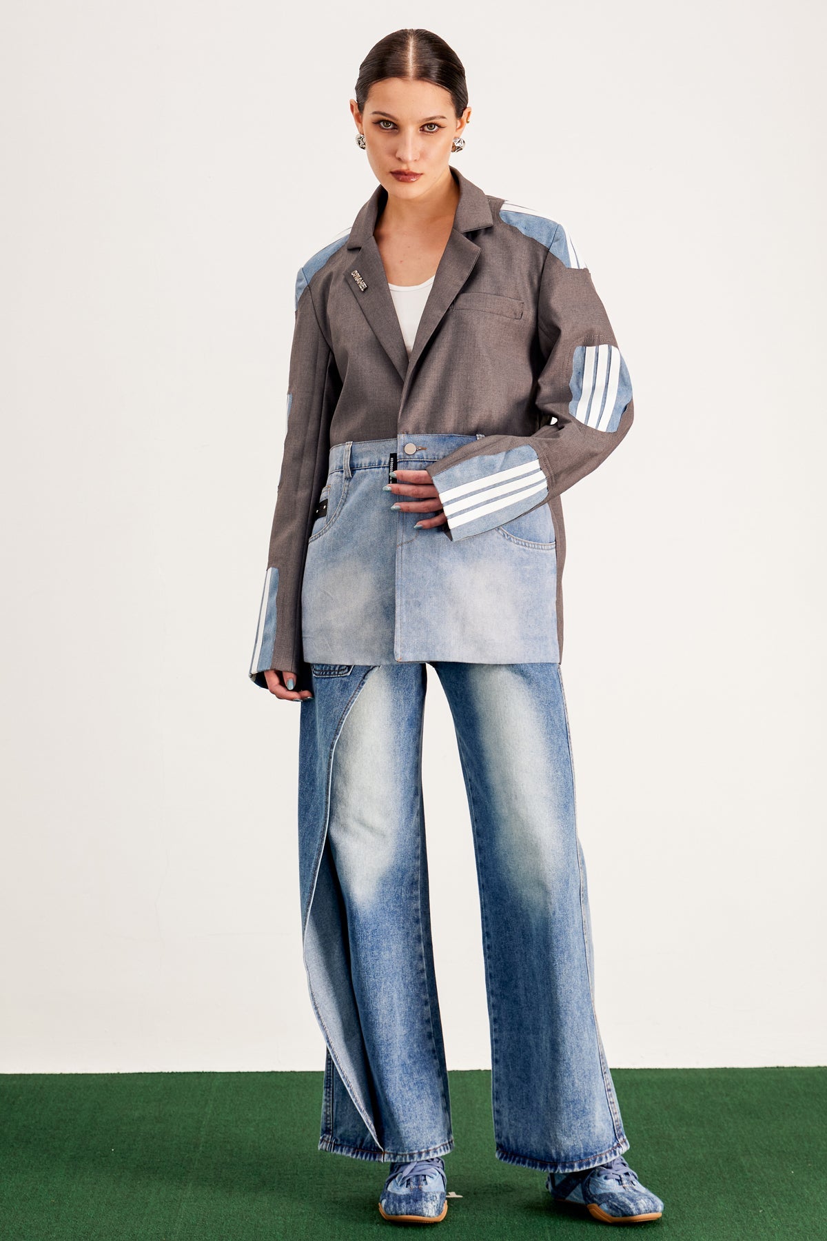 Banele Deconstruct Embroidered Stripe Jacket