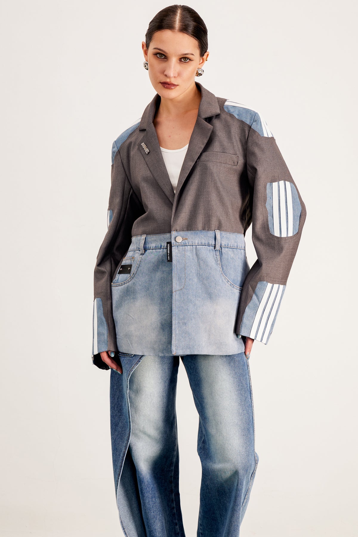 Banele Deconstruct Embroidered Stripe Jacket