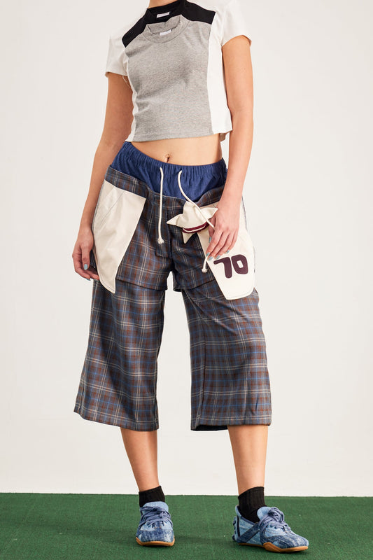 Ellalabel Baptiste Plaid Star Wide Leg Pants - Crafted from High-quality Fabrication - Designed for Elegant Occasions.