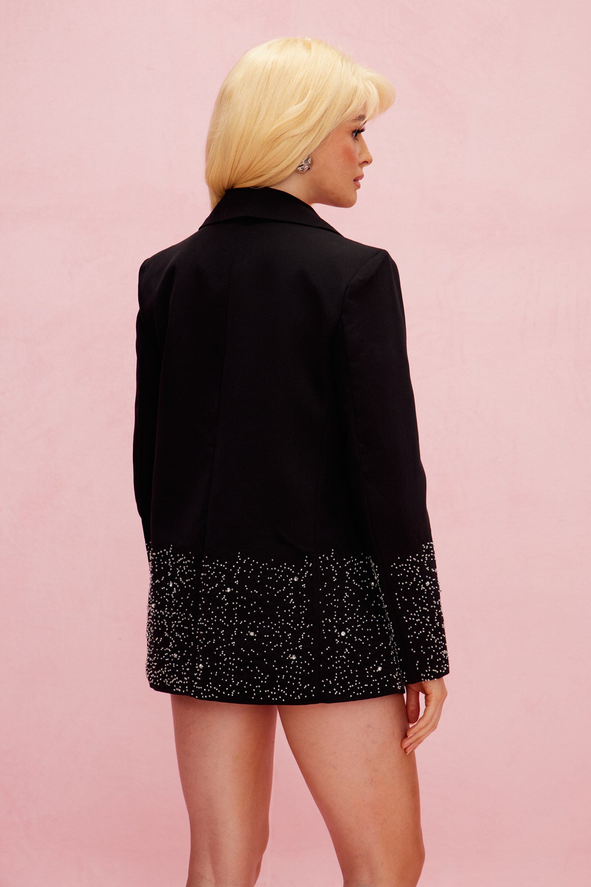 Beata Rhinestone Plunge Pants Set