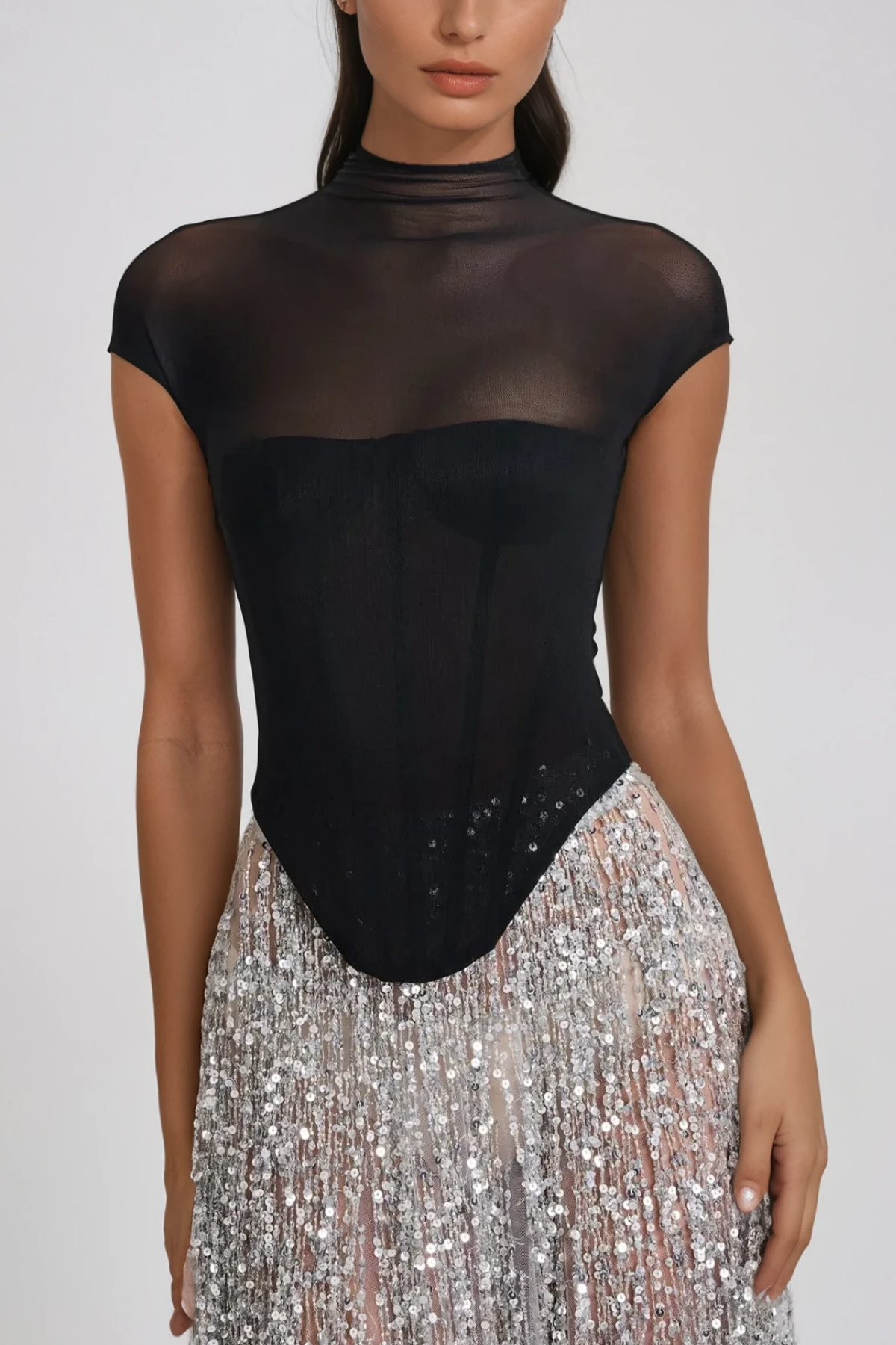 Beckett Fringe Sequin Mesh Skirt Set - Stylish beautiful dress for special occasions | Buy Online