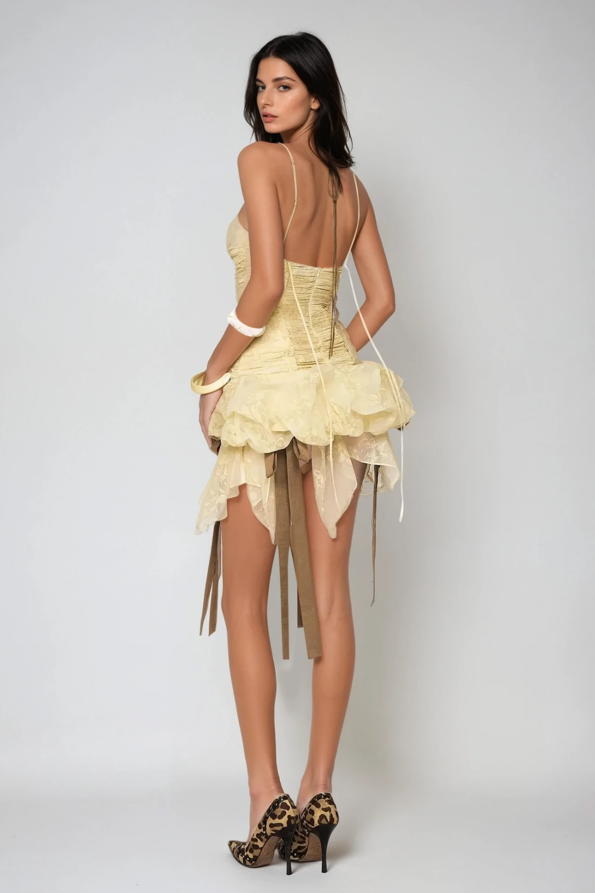 Shop  beautiful dress - Perfect for special occasions | Bedagi Ruch Halter Neck Ruffle Fringe Mini Dress