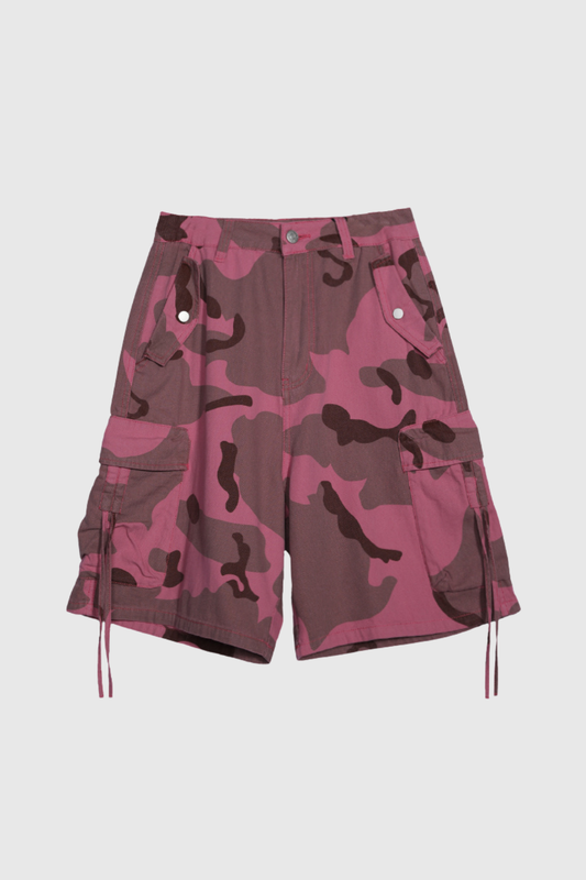 Ellalabel Bedisa Camouflage Print Cargo Midi Pants In Pink - Crafted from High-quality Fabrication- Perfect for Garden Parties and Resort Wear.