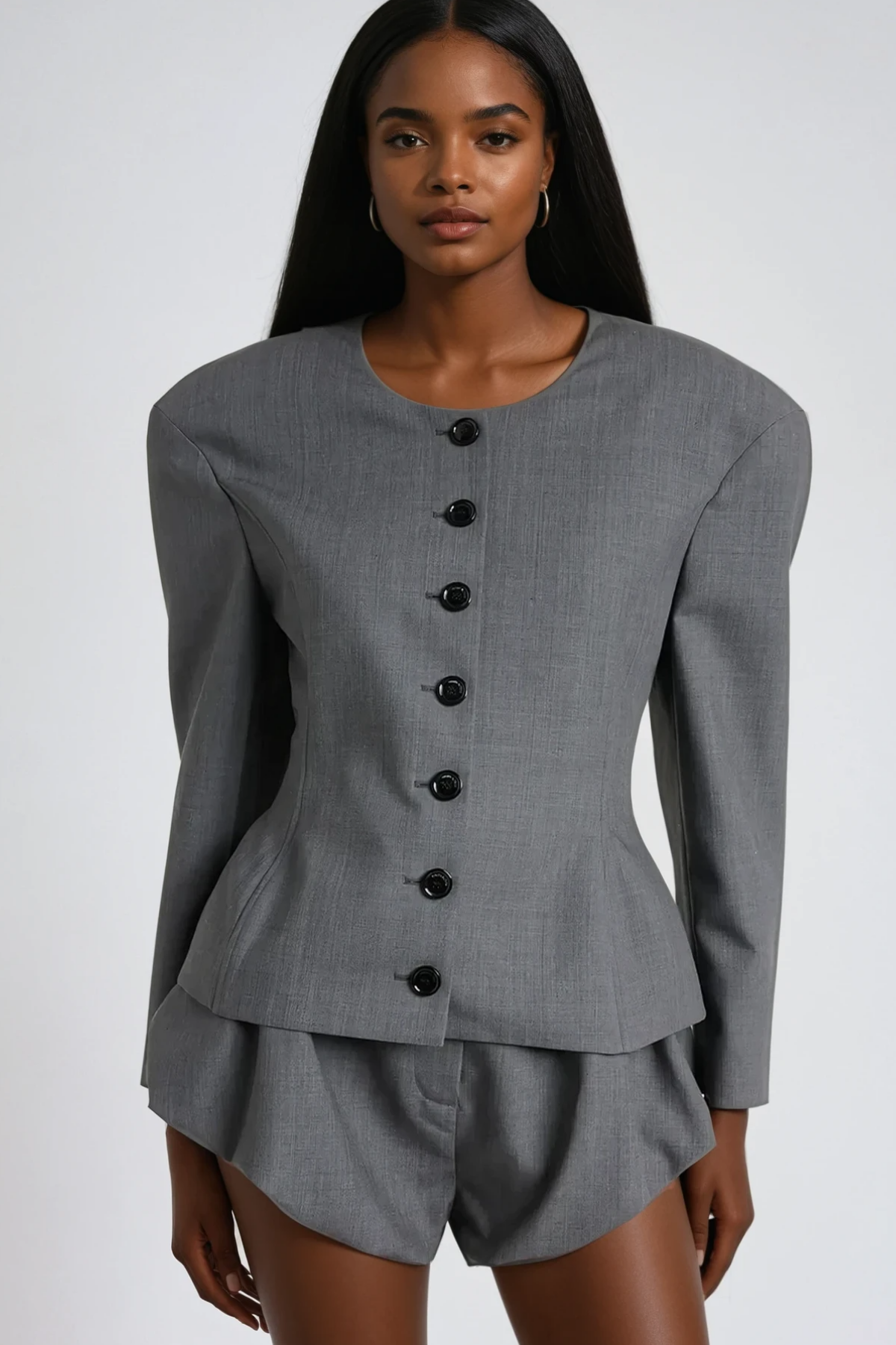 Behnam Crew Neck Button Pants Set